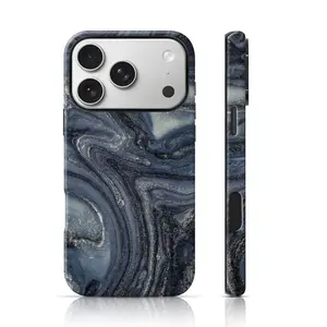 Midnight Marble Design Aesthetic Phone Case TPU for iPhone 17 Pro Max/16 Pro Max /15Pro Max 15/14/13/12 & Samsung S26 /S25Ultra Trendy ins Style