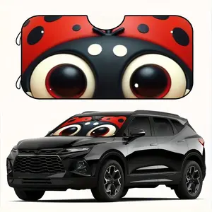 1pc, Collapsible Car Sunshade Featuring a Ladybug Eye Design, Designed to Block Sunlight on RV Windshields, Serves As a Front Window Awning, Comes with 4 Suction Cups, Helps Reduce Heat Inside Suvs, UV Protective Sunshade