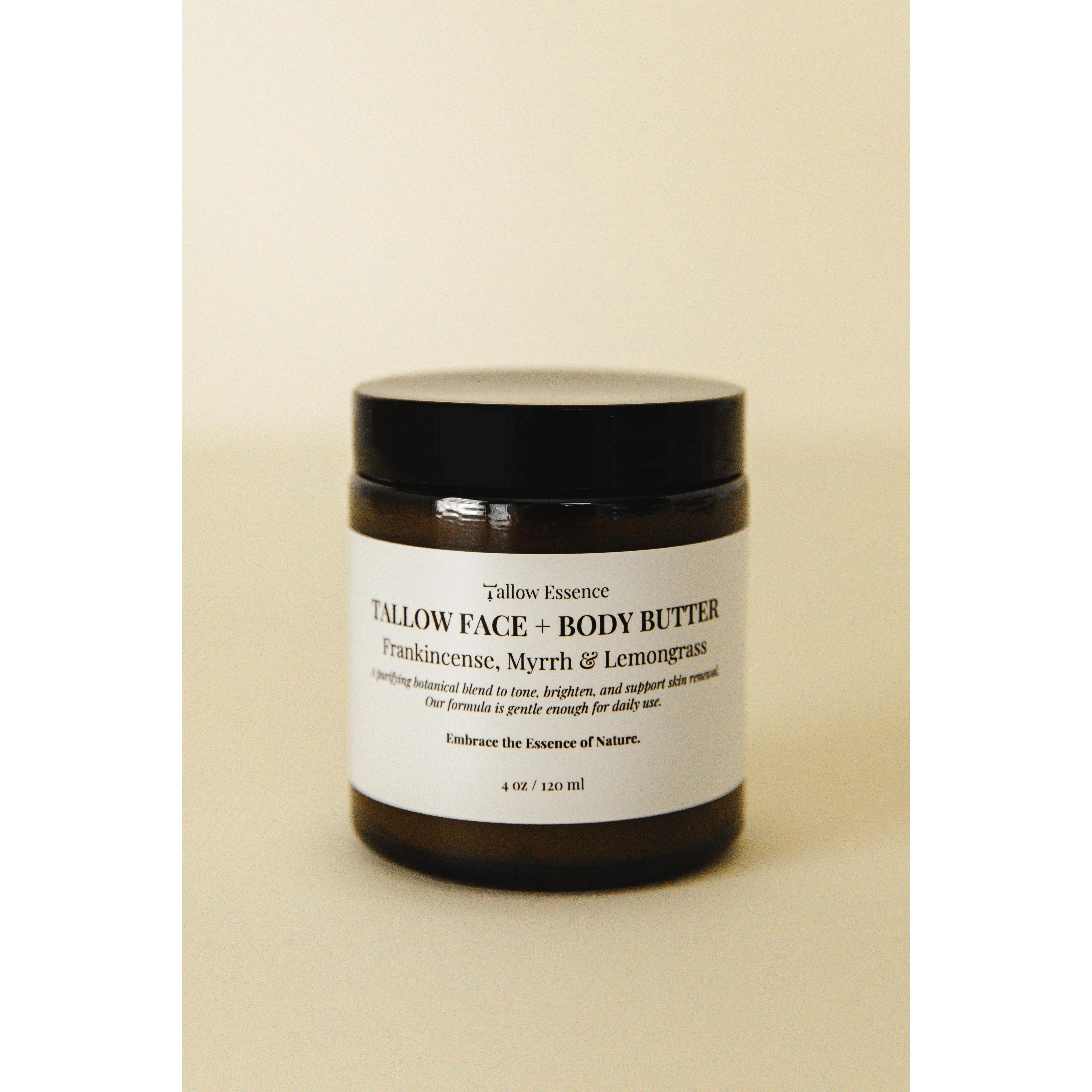 Grass-Fed Tallow and Jojoba Oil with Frankincense, Myrrh and Lemongrass