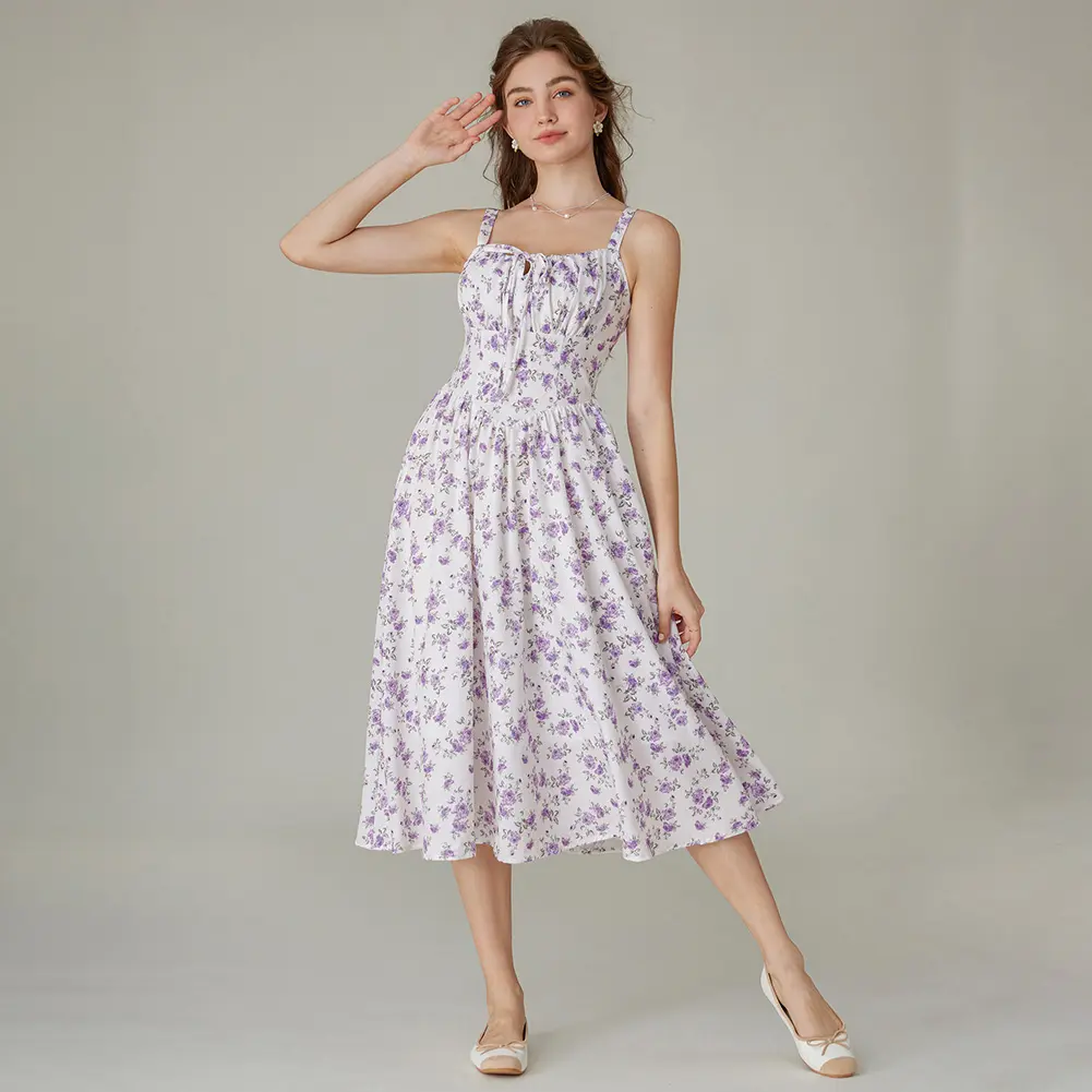 Grace KarinWomen's Floral Midi Dress Corset Sundresses 2026 Summer Spring  Vacation Milkmaid Dresses - TikTok Shop