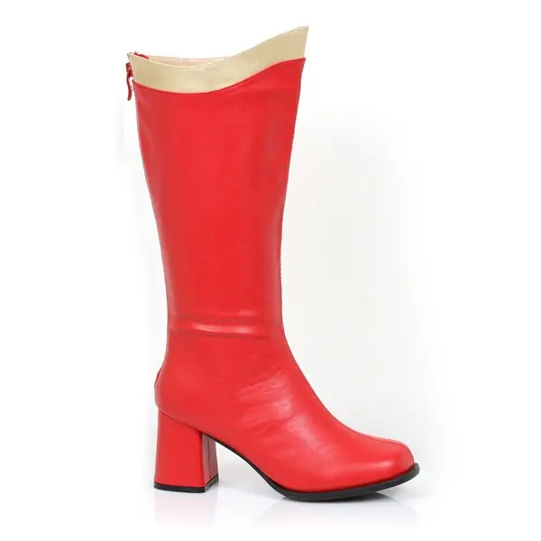 Red and Gold Super Hero Boots for Adults