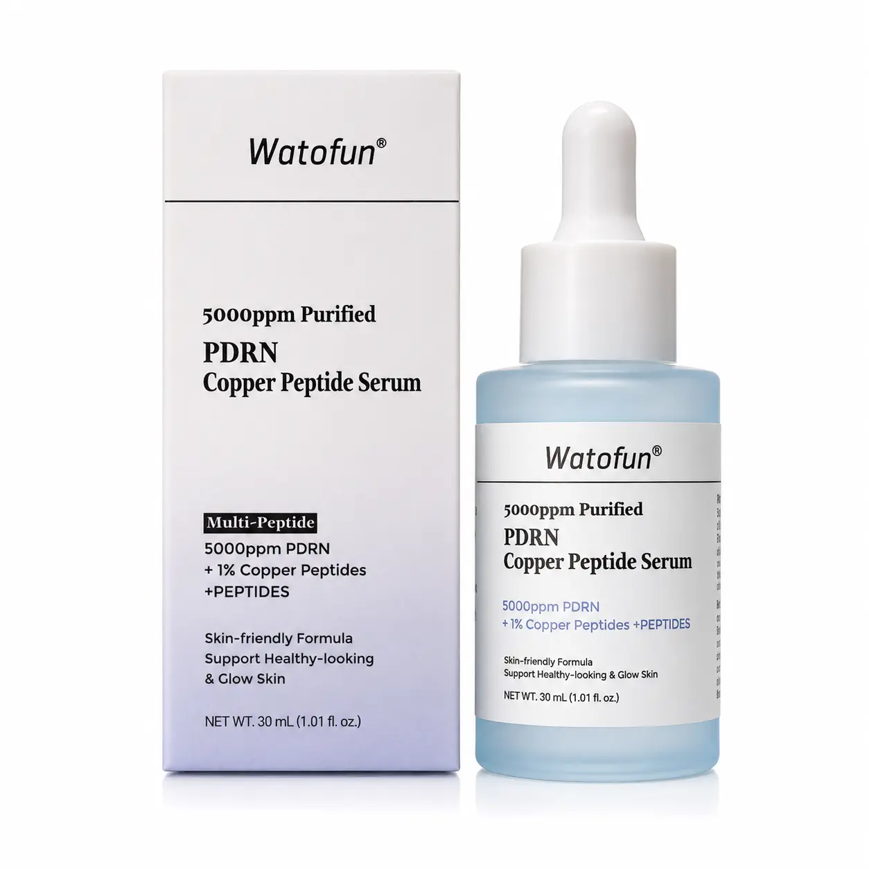[NEW] Watofun 5000 ppm PDRN Copper Peptide Face Serum, 1% Copper Peptides, Hyaluronic Acid & Niacinamide, Lightweight Hydrating Firming Care, 1.01 Fl Oz