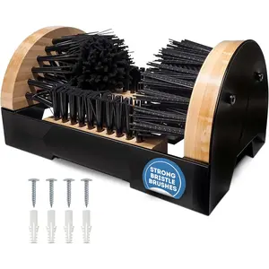Boot Scrubber - Heavy-Duty All-Weather Shoe Cleaner with Scraper Brushes - Mountable Indoor & Outdoor Dirt Remover for Entryway & Worksites - Rugged Boot Cleaning Tool for Men & Women