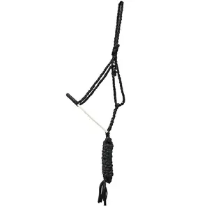 Classic Equine Rope Nose Halter with Lead- Black