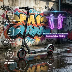 36V 10.5AH Battery 30KM/h Max Speed 30-35KM Long Range Excellent Shock Absorption Comfortable Riding Electric Scooter