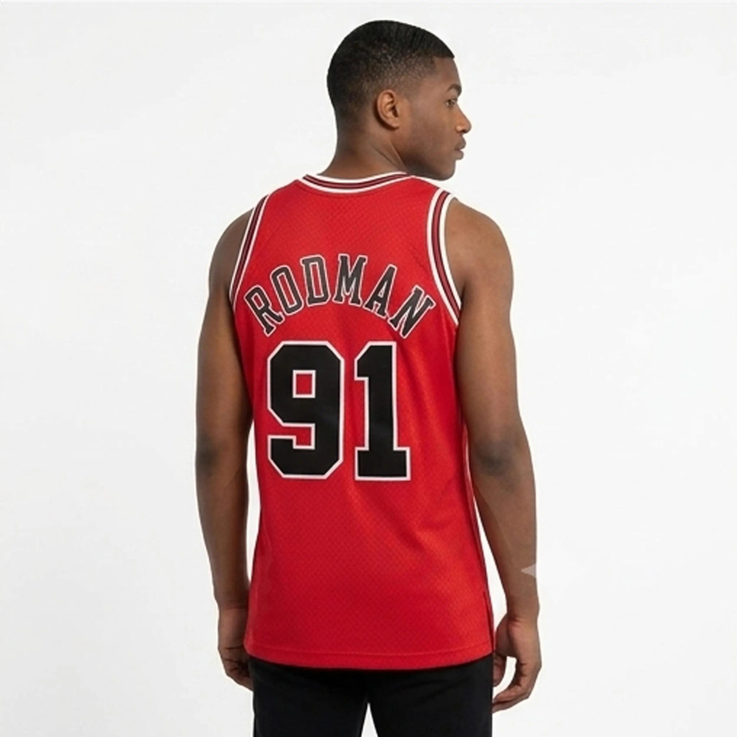Men's 1997-98 Chicago Basketball #91 Rebound King Red Retro Fan Jersey