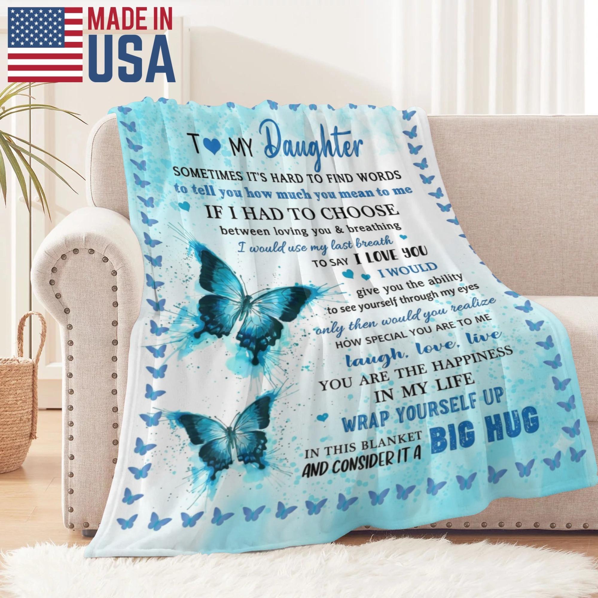 to My Daughter Gift  cooling Blanket, Daughter Birthday Gifts from Mom Dad, Gift for Daughter Graduation Wedding Day Soft Throw Blanket 50"x 60"