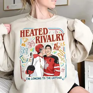 Heated Rivalry Instant Download, Hockey Romance Coming To The Cottage PNG, LGBT Couple Graphic