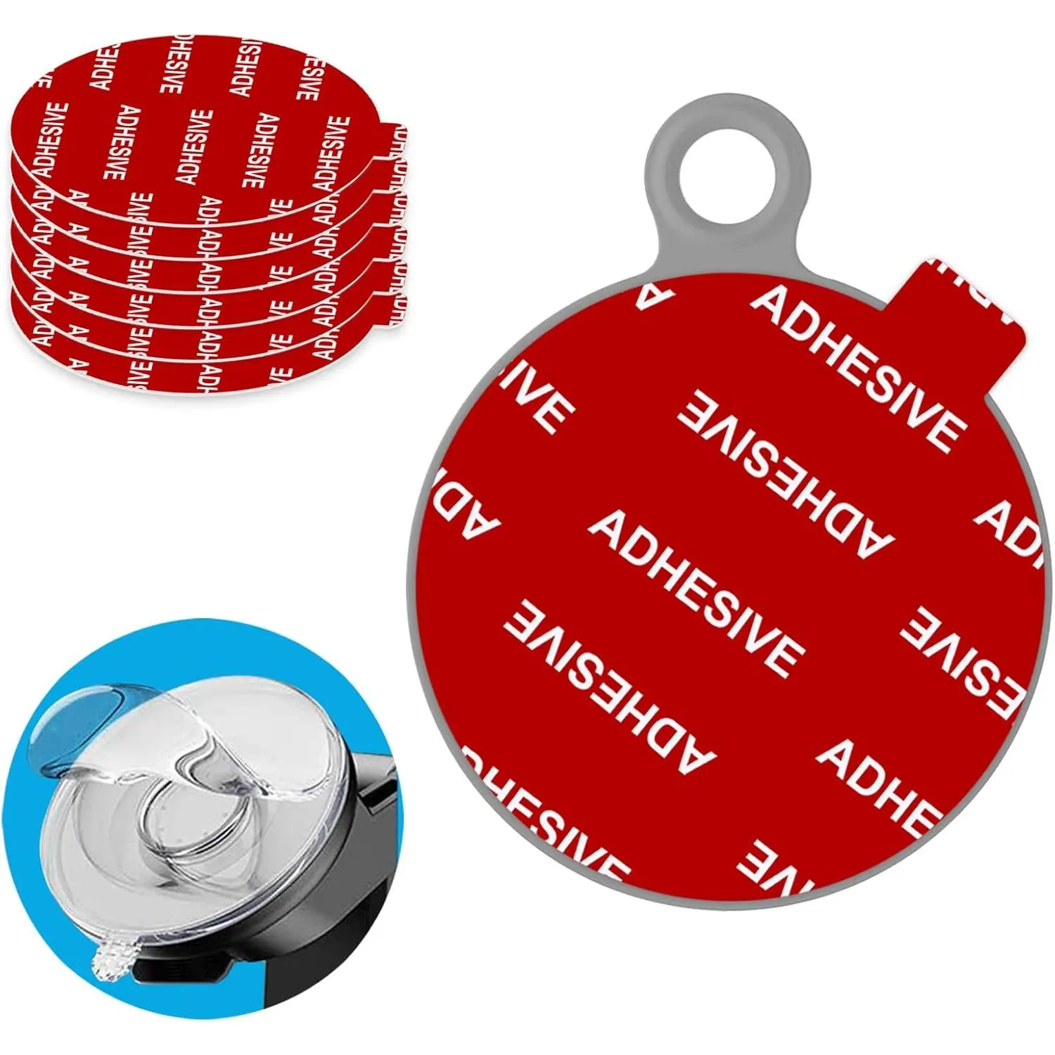 Dashboard Pad Mounting Disk Sticky Adhesive Replacement Kit, 6 count 3.15"(80mm) Circle Heat Resistant Double-Sided Stickers for Suction Cup  Phone Holder Disc & Windshield Dash Cam