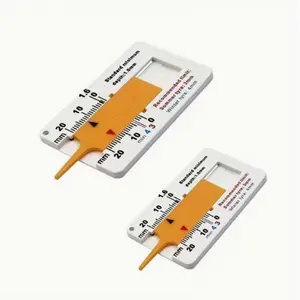 2pcs Tire Tread Depth Gauge 0-20mm Portable Tire Tread Checker Caliper Measuring Tool for Cars Motorcycles Trucks Trailers Wheels Plastic Tire Measurement