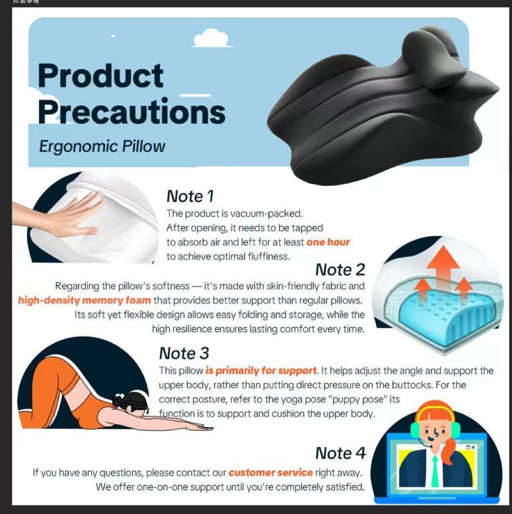 Memory Foam Pillow,Ergonomic Design Versatile Used,forNeck,Back and Leg Support,Suitable for Face-DownReading pillow, Soft and Comfortable Fabric,Multi-Purpose,Removable,SleepingPillow Home, Sofa, LivingRoom, Bed Gift