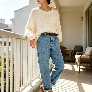 Vintage High Waist Baggy Jeans | Casual Relaxed Fit Cropped Denim Pants for Women, Perfect for Daily & Street Style