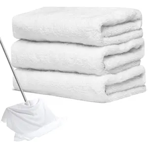 3 Pcs Extra Large Microfiber Cleaning Cloth 30" x 20" Washable Reusable Microfiber Towel Streak Free Lint Free Cloth for Cleaning Home Glass Office Window Bathrooms (White)