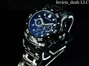 NEW Invicta Men's 48mm Pro Diver SCUBA Chronograph COMBAT Triple Black Stainless Steel Watch