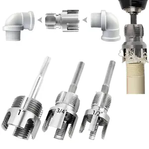 3-Piece Heavy-Duty Alloy Pipe Threading Tool Set, 1/2", 3/4", 1" Threads, Electric Drill Compatible, DIY & Professional Plumbing Tools