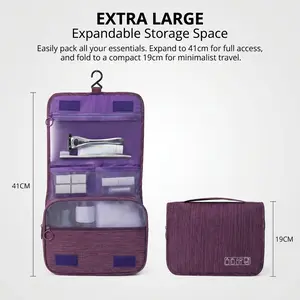 1pc Hanging Multifunctional Toiletry BagWaterproof Travel Makeup Organizer, LargeCapacity Unisex Travel Storage for Toiletries &Cosmetics, Portable Cosmetic Bag, TravelEssentials
