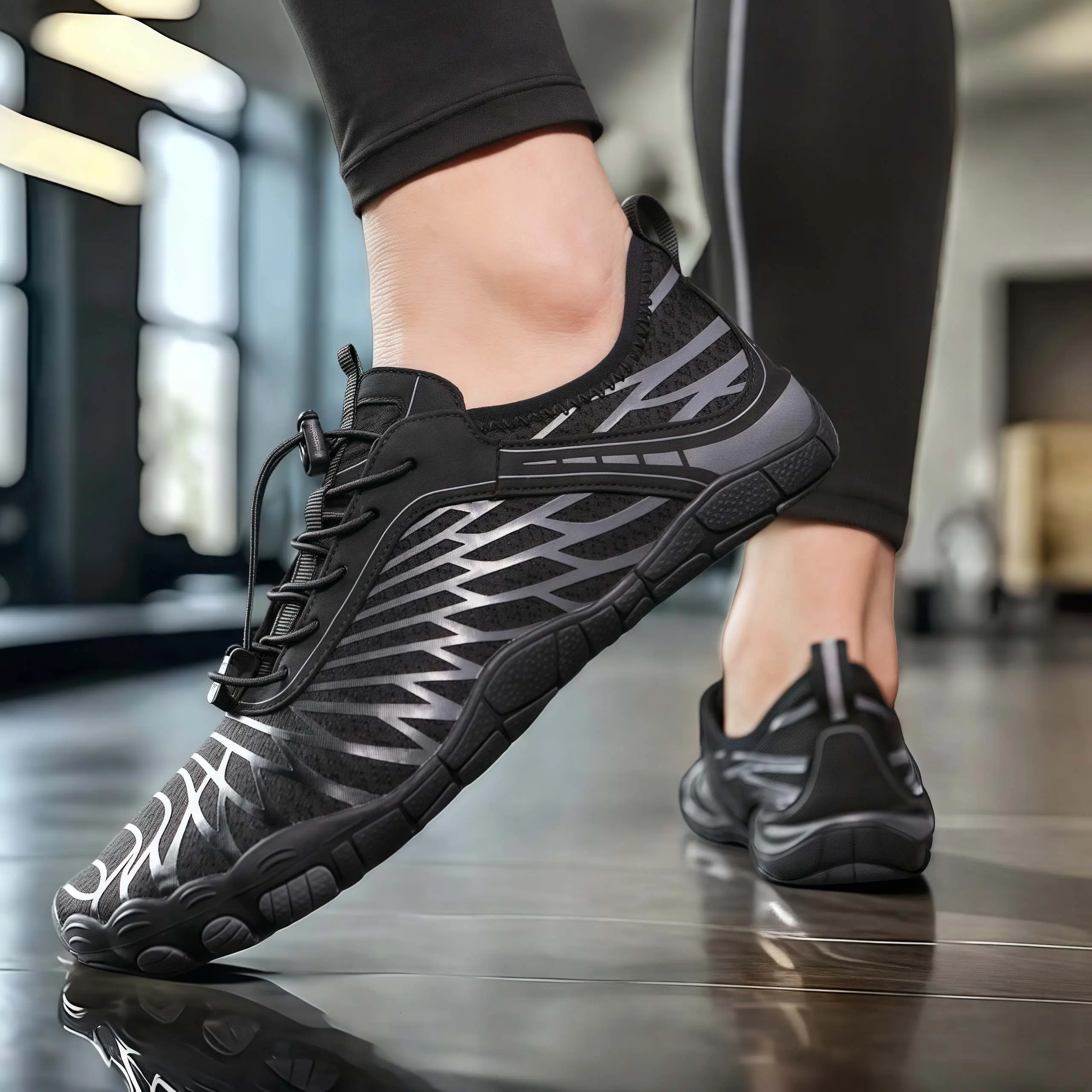Unisex Wide Toe Box Barefoot Shoes - Men's/Women's Mesh Rubber Slip-Resistant Breathable Flats for Walking, Beach, Strengthens Muscles, Alleviates Foot Irritation, Promotes Natural Gait