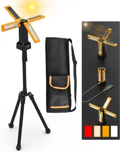 13200mAh Rechargeable Solar Work Light IPX4  with Folding Stand and Carrying Bag,  8000 Lumen Cordless Camping Light, White/Warm/Nature White/RED(SOS) with Detachable Tripod