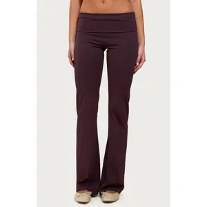 Edikted Women's Oriane Foldover Flared Leggings