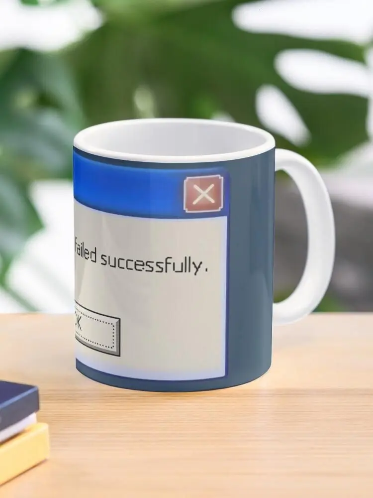 Funny Office Coffee Mug, Task Failed Successfully Cup, Humor Gift