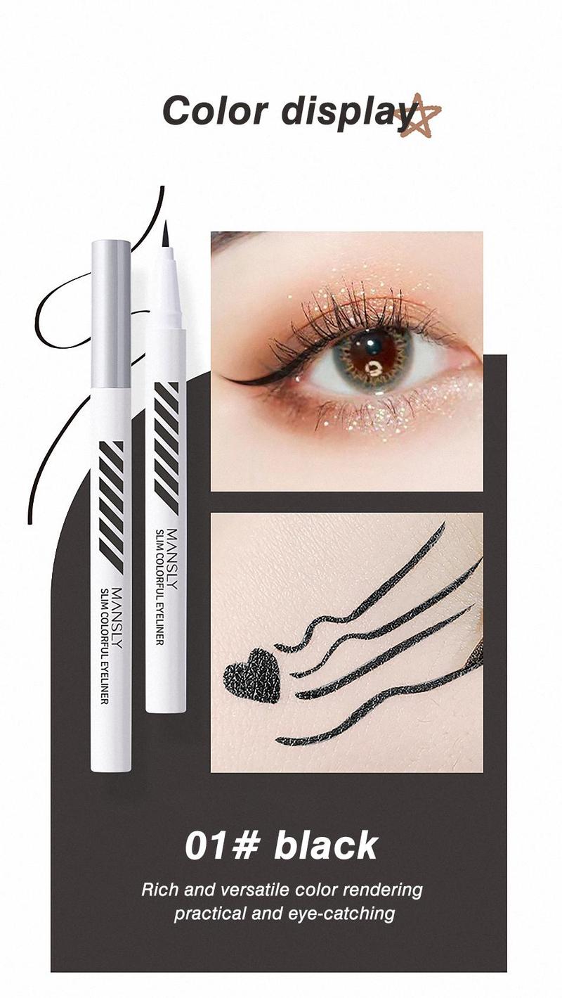 MANSLY Slim Colorful Liquid Eyeliner Pen Waterproof & Smudge-Proof Ultra-Fine Precision Tip for Defined Lines Long-Lasting All-Day Wear Eye Makeup Matte Eyeliner Set Buy 1 Take 1 al teyeliner MANSLY Slim Colorful Liquid Eyeliner Pen Waterproof & Smudge-Proof Ultra-Fine Precision Tip for Defined Lines Long-Lasting All-Day Wear Eye Makeup Matte Eyeliner Set Buy 1 Take 1 al teyeliner