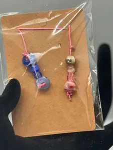 Small Handmade Beaded Bookmark – Cute Book Accessory # 2309