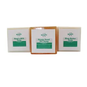 Soap Making Kit Natural Soap Trio – Hemp Seed, Goat’s Milk & Shea Butter Bars – Hydrating, Nourishing & Gentle Skincare Set