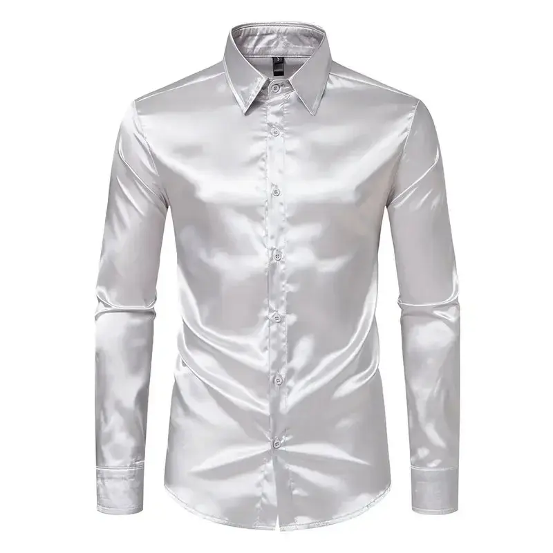 Mens Gold Silk Satin Shirt 70s Disco Dance Nightclub Dress Shirts Men Party Wedding Long Sleeve Casual Shirt Chemise Homme 2XL - TikTok Shop Mens Gold Silk Satin Shirt 70s Disco Dance Nightclub Dress Shirts Men Party Wedding Long Sleeve Casual Shirt Chemise Homme 2XL - TikTok Shop