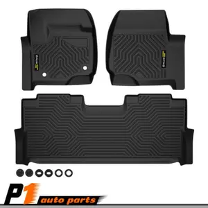 TPE All-Weather Floor Mats Fit For 2017-24 Ford F250-F550 Super Duty Crew Cab