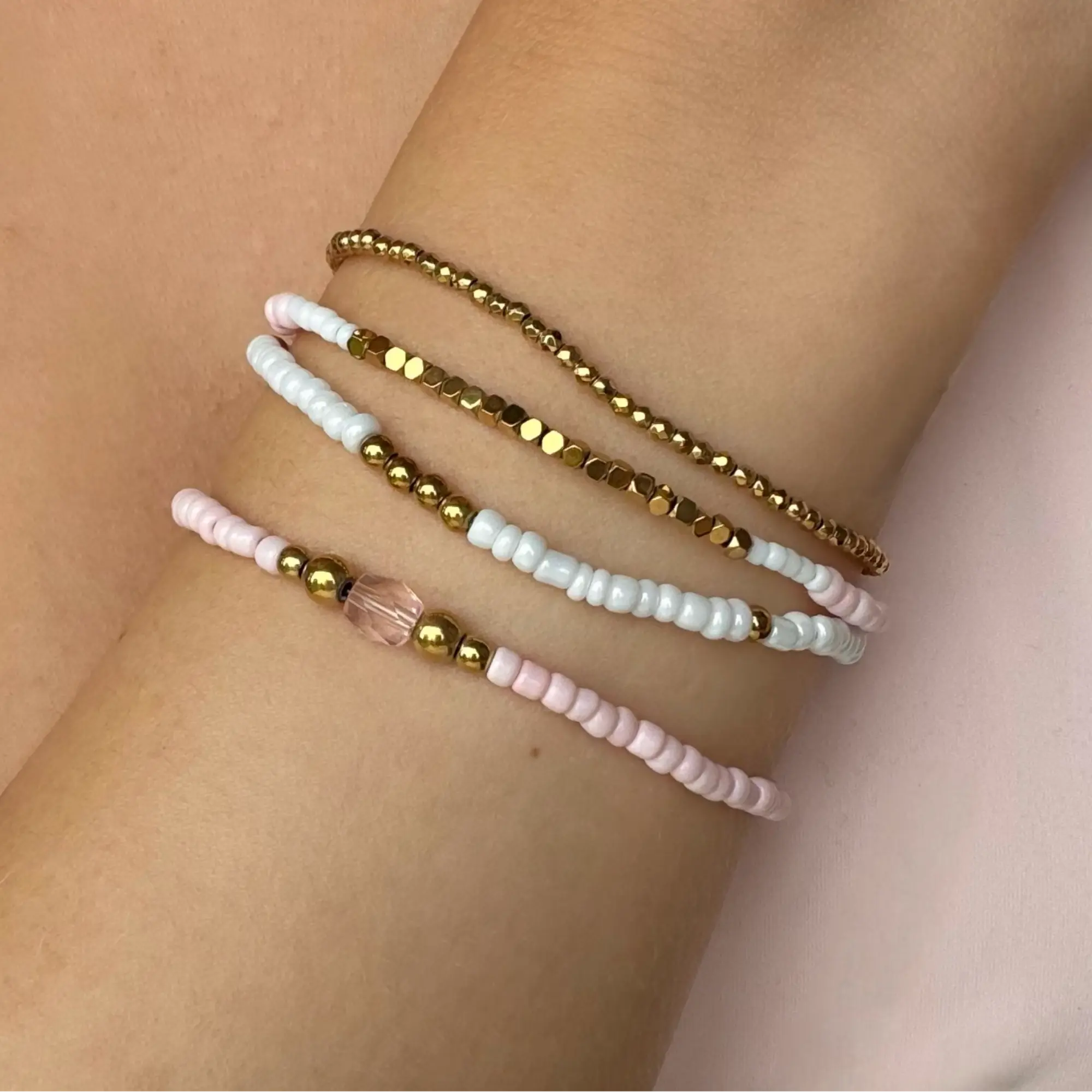 EVRY JEWELS Gold or Silver Plated Women's Beaded Bracelet Sets Collection