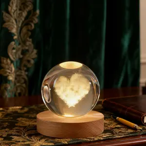 Expression of Love -- 3D Heart-Shaped Cloud Crystal Ball, Laser-Engraved Romantic Couple Glass Decorative Ball, 2.4-Inch Crystal, Valentine's Day Gift for Wife, Girlfriend, Mom, Friend, Daughter, Making Love Sweeter
