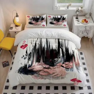 3Pcs Alien Stage Alien Stage Hearts 2 Scar Art Alien Stage Alien Stage Hearts 2 Scar Art Themed Polyester Vibrant Bedding Set, Colorful Art Print, Warm Christmas Gift, Great for Home & Guest Room, 1 Duvet Cover + 2 Pillowcases (No Insert)