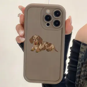 Dachshund Pattern Tpu Anti-Drop Protective Case for iPhone 6/7/8/x/XS/XR/XS Max/11/12/13/14/15/16/17 Pro Max, Gift for Women and Girls, Casing, Shockproof Tpu Cover