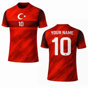 Personalized Turkiye Soccer Fan 3D T-Shirt, Turkey Custom Name Number Football Jersey Red Top, Jersey For Supporters