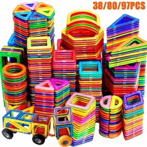Magnetic Building Blocks Big Size 3D Stem Educational Toy, Ideal Gift for Ages 3-6, Enhances Creativity & Motor Skills Development, Stacking Building Blocks
