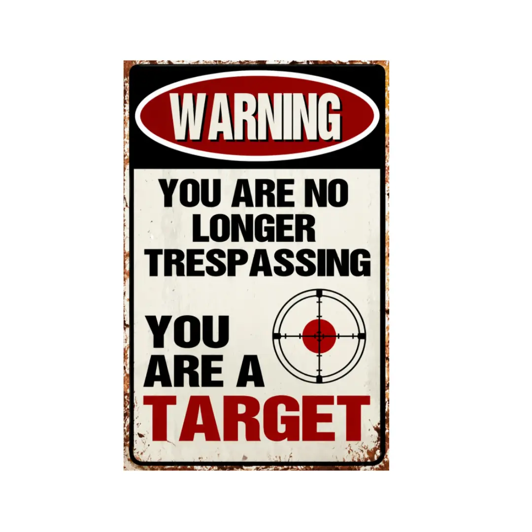 8x12 Inch Industrial Retro Tin Funny Warning "You Are No Longer Trespassing" Metal Sign, Vintage Rustic Wall Decor, Sarcastic Humor Gift for Man Caves, Garage Hanging Plaque, Home Party Christmas Decoration
