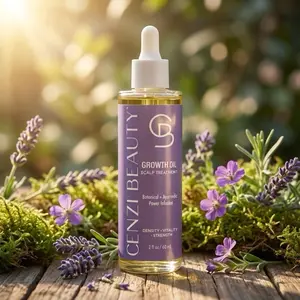 CENZI Scalp Stimulator Hair Growth Oil – Botanical + Ayurvedic Infusion with Rosemary, Castor Oil & 20+ Herbs | Lightweight Treatment for Thicker, Fuller Hair, Alopecia Support & Root Strengthening | For All Hair Types