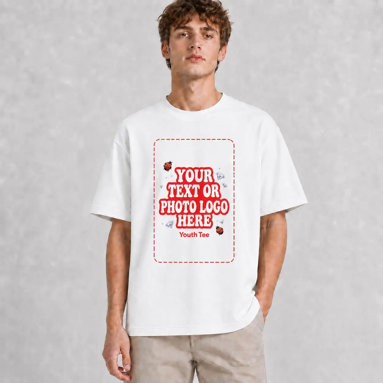 XTAUTO Unisex Casual T-Shirt - Custom Text/Image Mix, Machine Washable, Year-Round Summer Daily Wear, Youth Gift