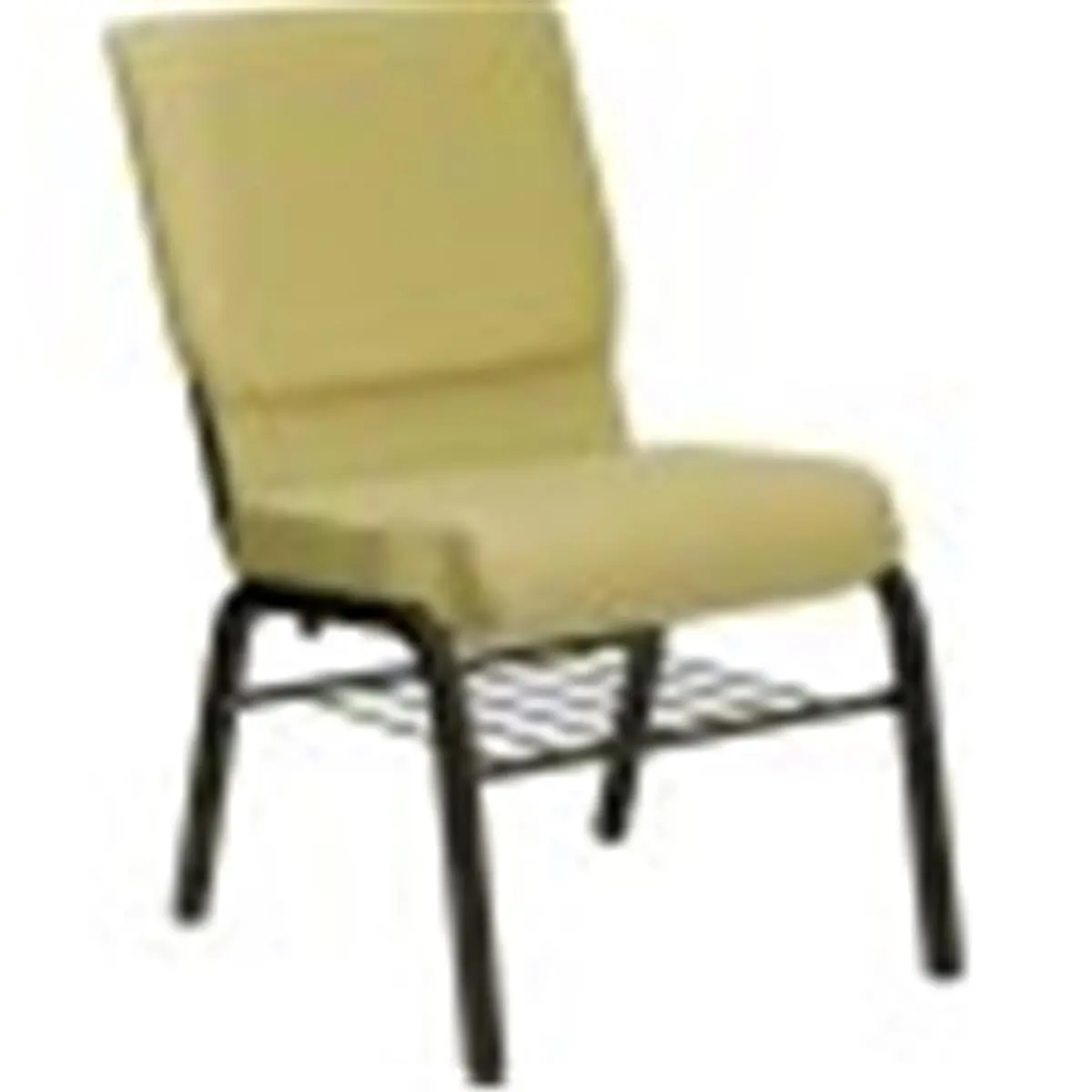 Flash Furniture HERCULES™ 18.5''W Armless Church Banquet Chair, Double Padded Diamond Patterned Beige Fabric, Gold Vein Steel Frame, 600 lb. Capacity, Book Basket, Ganging Clamps, Light Assembly Required, XU-CH-60096-BGE-BAS-GG, Stacking Chair