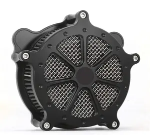 Speeds 7 Black Air Cleaner Cover for Dyna 93-17 Softail FLS 93-15 Touring FLHR FLHX FLHT 93-07 Billet Aluminum High-Quality Air Intakes