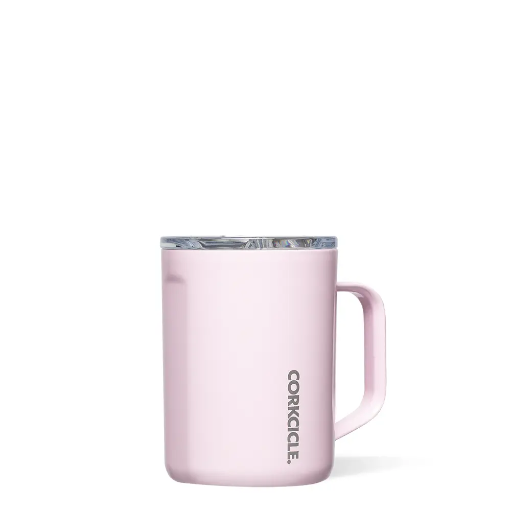 CORKCICLE Classic Stainless Steel Thermal Coffee Mug - 16oz,22oz Options, Double Wall Insulated, Vacuum Temperature-Control, Non-Slip Bottom, Reusable Washable Blush Pink Kitchen Drinkware for Adults' Coffee Time (Hot up to 3h)
