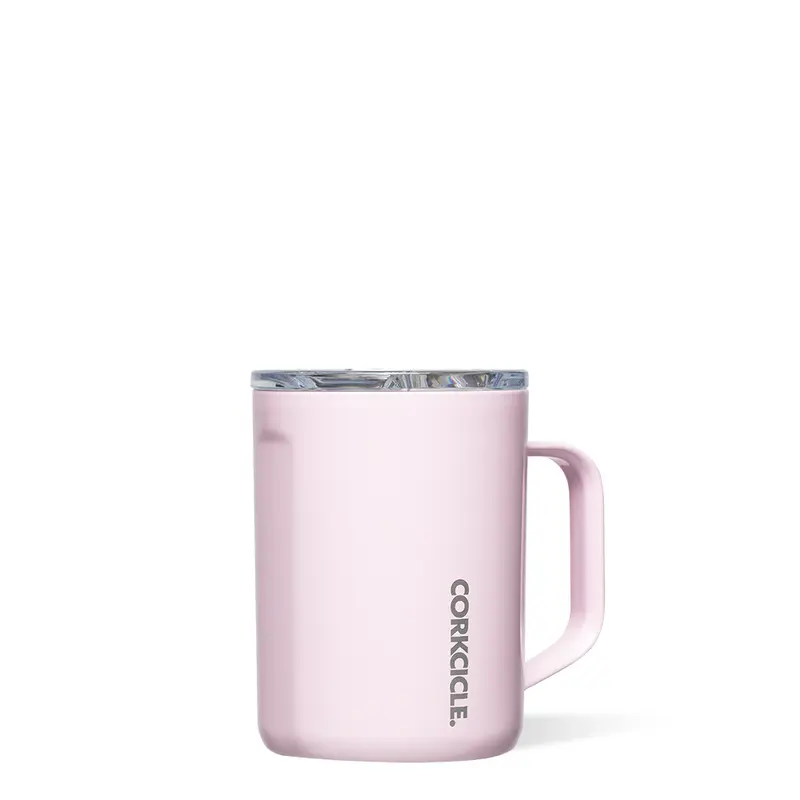 CORKCICLE Classic Stainless Steel Thermal Coffee Mug - 16oz,22oz Options, Double Wall Insulated Mugs, Vacuum Constant Temperature Control, Non-Slip Bottom, Reusable Washable Blush Pink Kitchen Drinkware for Adults, Drink in Style (Hot up to 3h)