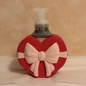 Valentines Heart Soap Holder with Bow for Bath and Body Works 8 oz Foaming Gel Bottles 3D Printed PLAFits Most Sizes Hand Wash Only