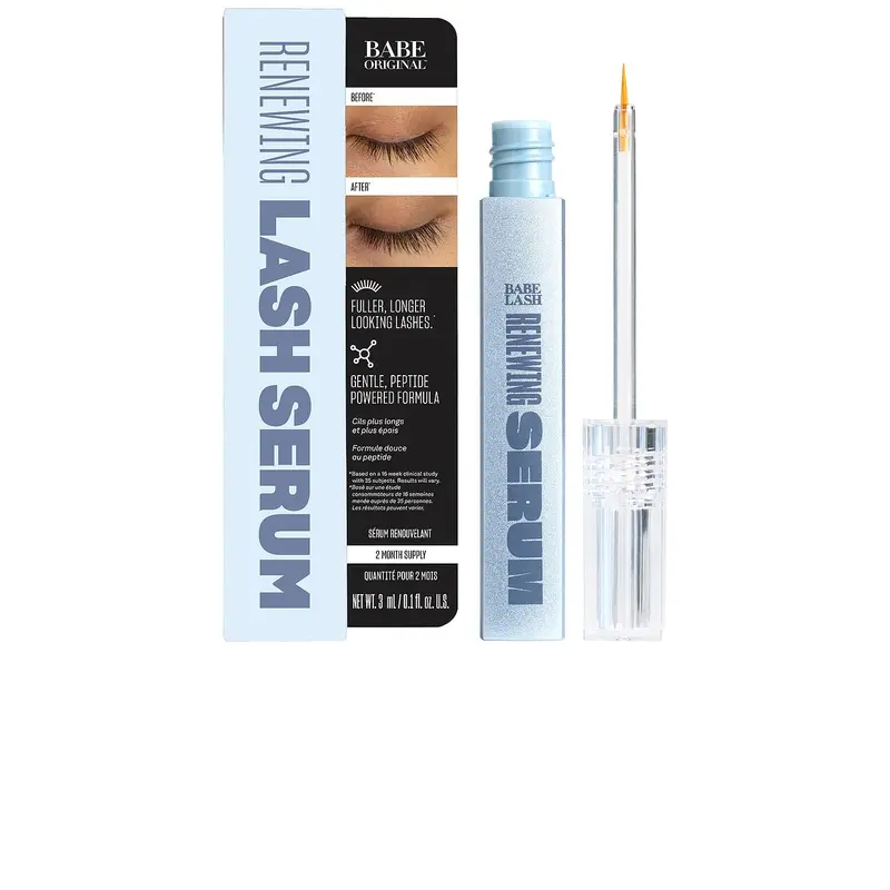 Babe Original Babe Lash Renewing Serum (3ml) - Peptide-Infused Nourishing Eyelash Growth Solution for Sensitive Eyes, 1 Dip Per Application, Am/Pm Use, 8-Week Growth Look Treatment