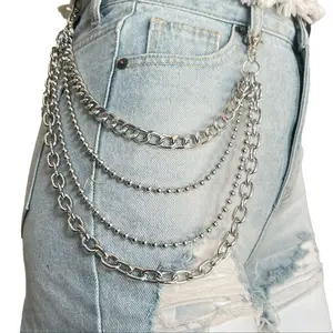 1pc Hip Hop Punk Metal Multi Layer Waist Chain for Men and Women, Unisex Pants Chain for Daily Wear Fashion Matching, Perfect for Summer School Fall Halloween, Gift for Her