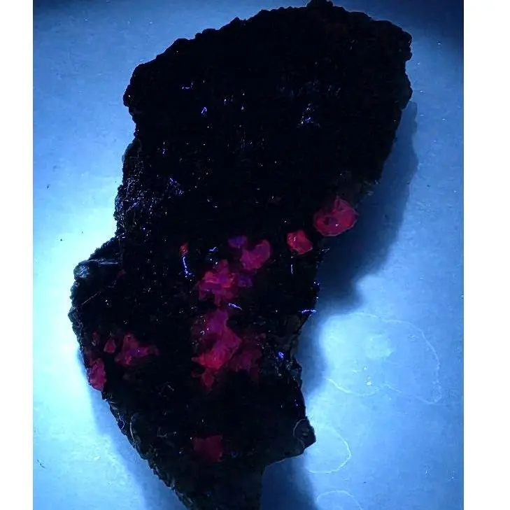 Purple Fluorite with Barite from Santa Eulalia Mexico 130g 3.5" Strong Pink Red Fluorescent Mineral Specimen for Crystal Collectors