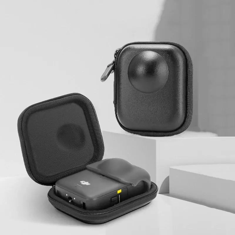 DJI Osmo 360 Panoramic Camera Accessories Kit - 1 EVA Leather Waterproof Zipper Storage Cover (10.5x7.9x5.8cm) for Commute, 1 9H Hardness Anti-Fingerprint High Sensitivity Tempered Glass Film