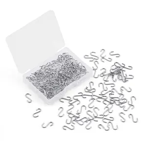 100 Pack Mini 14mm Small S Shaped Stainless Hooks, Heavy Duty Hooks for Hanging
