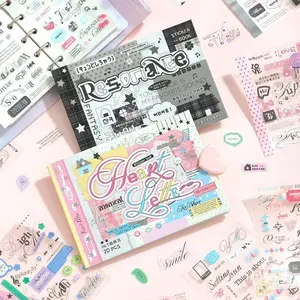 20pcs/pack Creative DIY Scrapbook Stickers, M5 Foldable Text Sticker Book, Planner Diary Journal Phone Case Tablet Frame