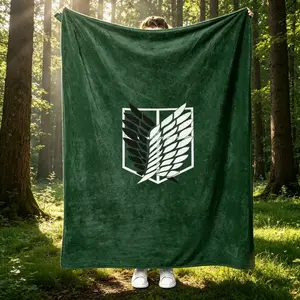 Attack Titan Survey Corps Badge Blanket, Soft Warm Lightweight All Season Throw, Perfect for Fans, Ideal Gift for Any Occasion